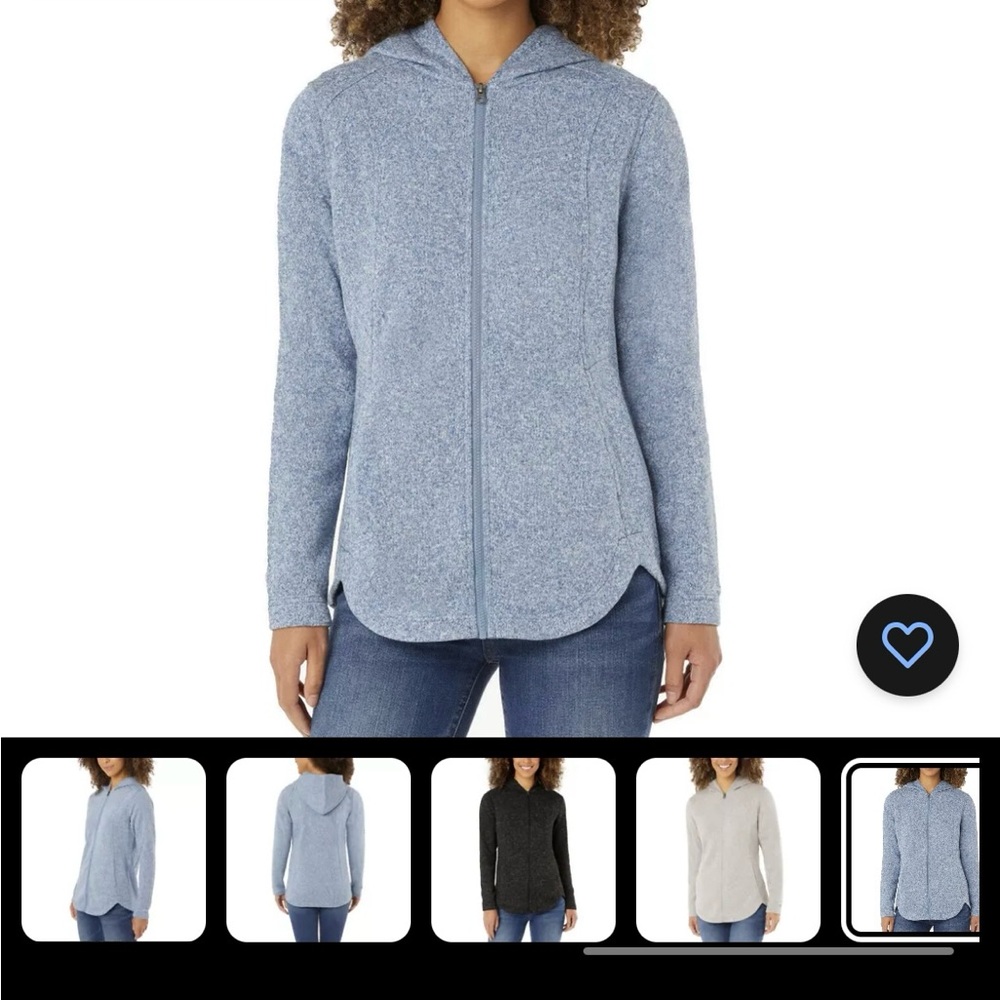 Eddie Bauer Women Radiator Fleece Full Zip Hooded Jacket